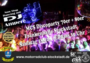 Tickets für MCS-Disco Party 70er + 80er am 18.10.2025 - Karten kaufen